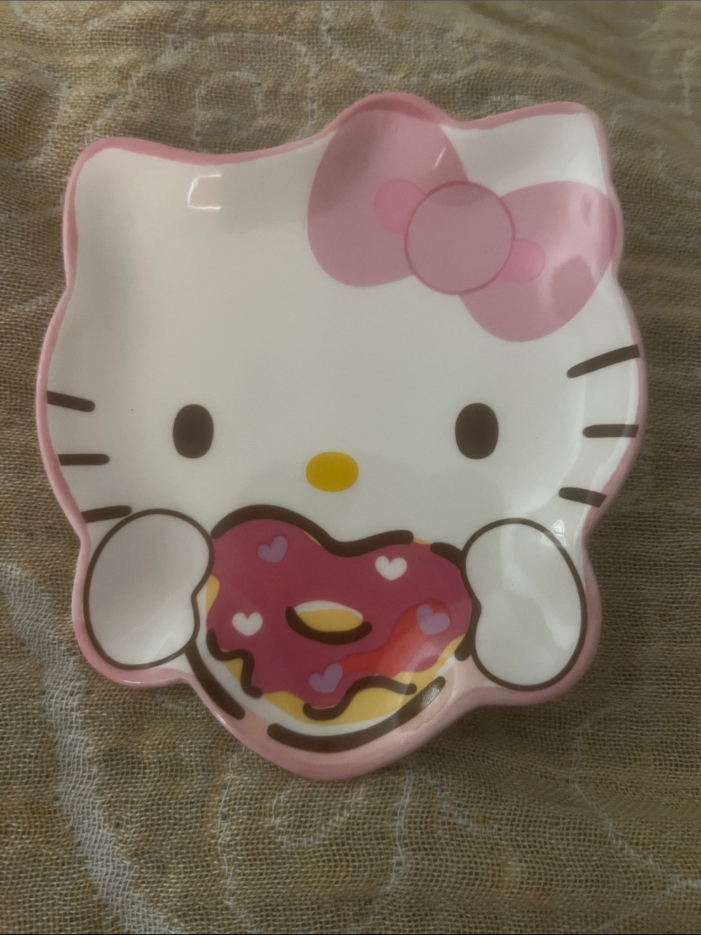 Sanrio Hello Kitty Pink Bow Donut Dish